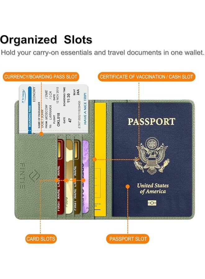 فينتي حافظة جواز سفر من فينتي، محفظة سفر نحيفة مقاومة لتقنية RFID، بفتحات لبطاقات الائتمان، غلاف حماية لجواز السفر من الجلد الصناعي، إكسسوار أساسي للسفر - Image 3