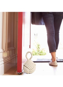 LENND Decorative Door Stop, Rope Door Stop, Weighted Door Stopper, Knot Nautical Door Stop, Heavy Doorstop for Bedroom, Living Room Door, Window Wedge, Bookend 15cm  - Image 4