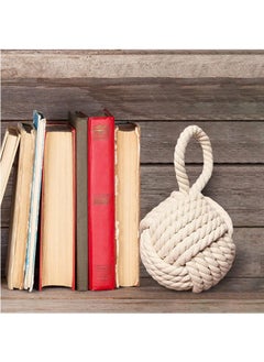 LENND Decorative Door Stop, Rope Door Stop, Weighted Door Stopper, Knot Nautical Door Stop, Heavy Doorstop for Bedroom, Living Room Door, Window Wedge, Bookend 15cm  - Image 5