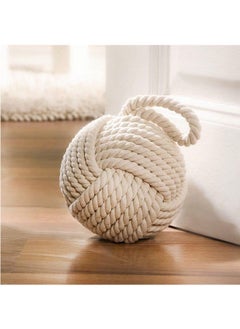 LENND Decorative Door Stop, Rope Door Stop, Weighted Door Stopper, Knot Nautical Door Stop, Heavy Doorstop for Bedroom, Living Room Door, Window Wedge, Bookend 15cm  - Image 1