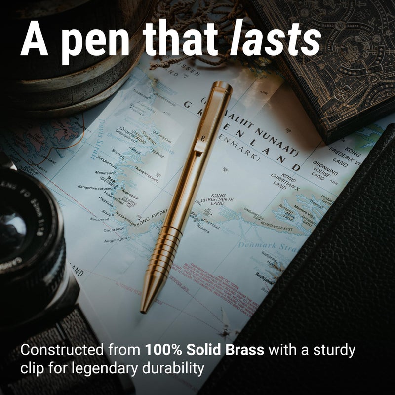 Everyman Brass Grafton Mini Twist EDC Pen with Refillable, Pocket-Size Metal Body, Luxury Mini EDC Ink Pen, Cartridge Compatible Design, Ideal Gift for Office, Business, Executive - Image 4