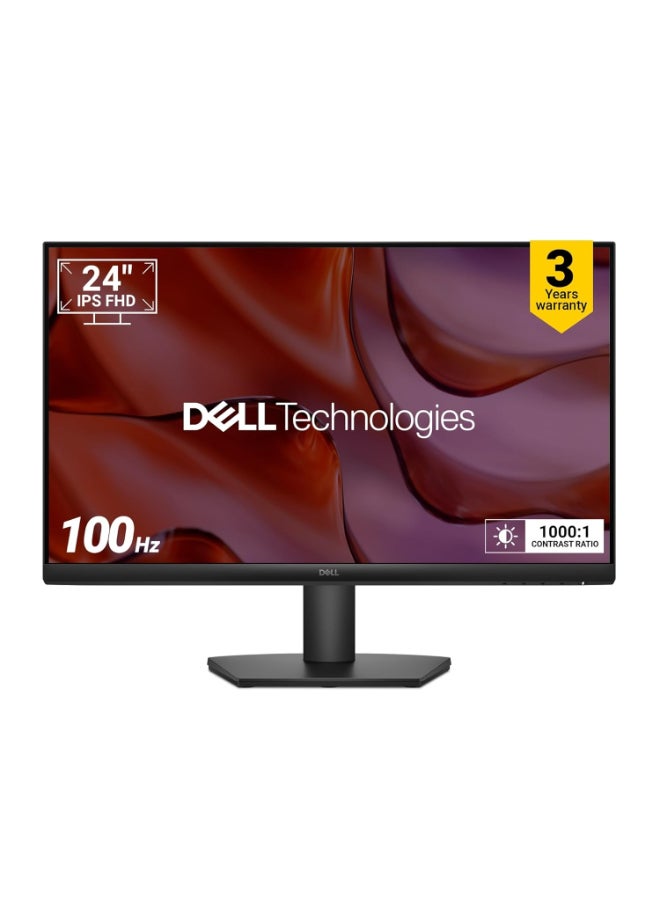 ديل شاشة كمبيوتر SE2425HM 23.8 بوصة بدقة عالية كاملة 1920x1080، بتقنية الإضاءة الخلفية LED، نوع اللوحة IPS، منفذ HDMI و VGA - أسود - Image 1