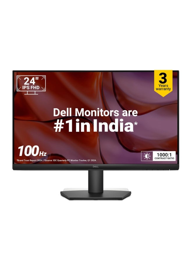 ديل شاشة كمبيوتر SE2425HM 23.8 بوصة بدقة عالية كاملة 1920x1080، بتقنية الإضاءة الخلفية LED، نوع اللوحة IPS، منفذ HDMI و VGA - أسود - Image 4