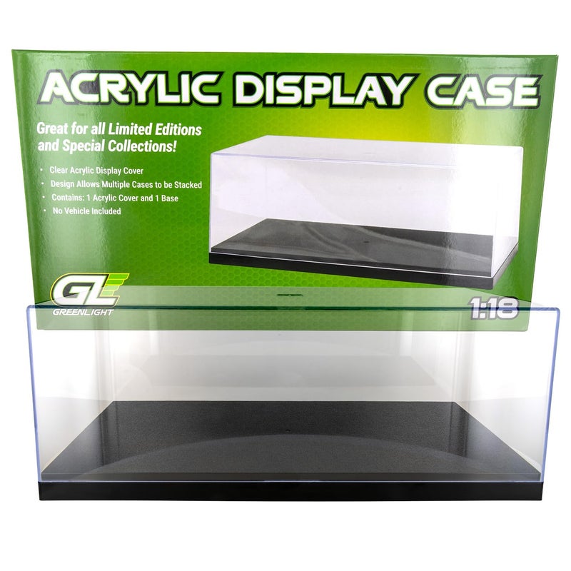 Greenlight 1:18 Scale Acrylic Display Case for 1:18 Diecast Cars, Clear Cover with Black Base, Stackable Design, Model 55028 - Image 1