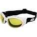 Birdz Eyewear Eagle Padded Motorcycle Riding Goggles White Frame with AntiFog Clear Lens Yellow - Image 2