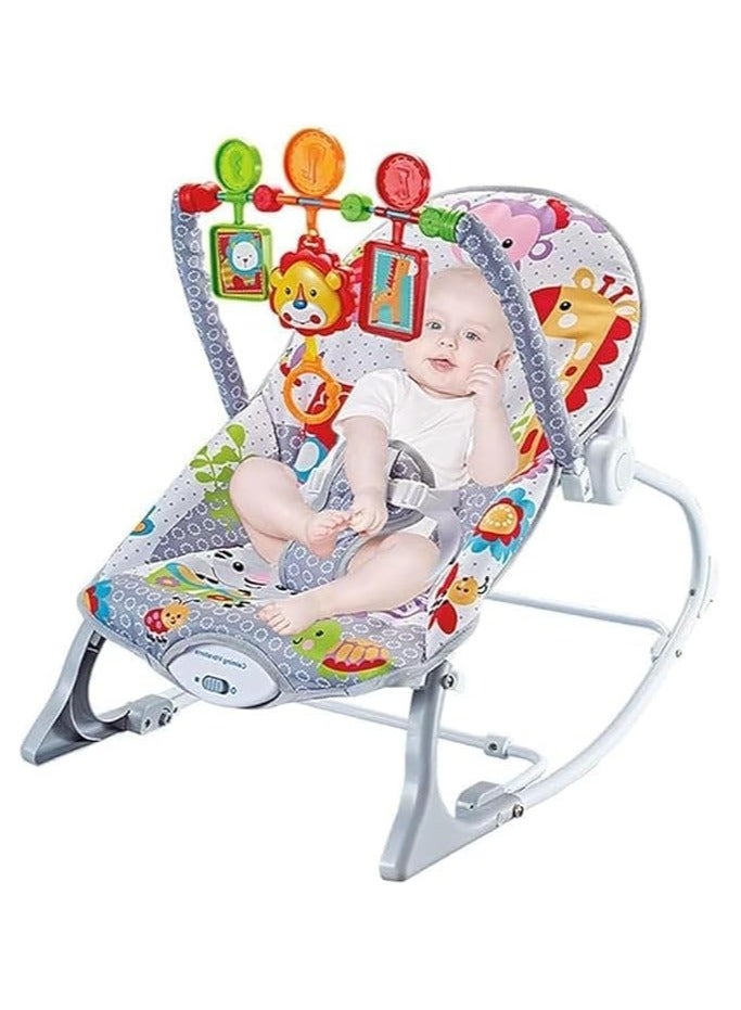 بلومنغ تايم كرسي هزاز للأطفال متعدد الوظائف مع موسيقى وسرير هزاز خفيف الوزن وقابل للطي للأطفال