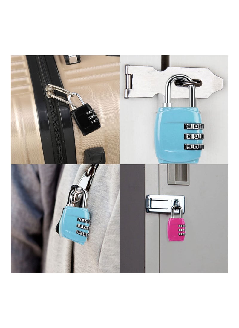 SYOSI - Luggage Locks Combination Padlocks, 3 Digit Combination Padlock Codes with Alloy Body Mini Small Combination Lock Trolley Luggage Padlock Gym Lockers Travel Bag Suit Case Bike Locks (4 pcs) - Image 1