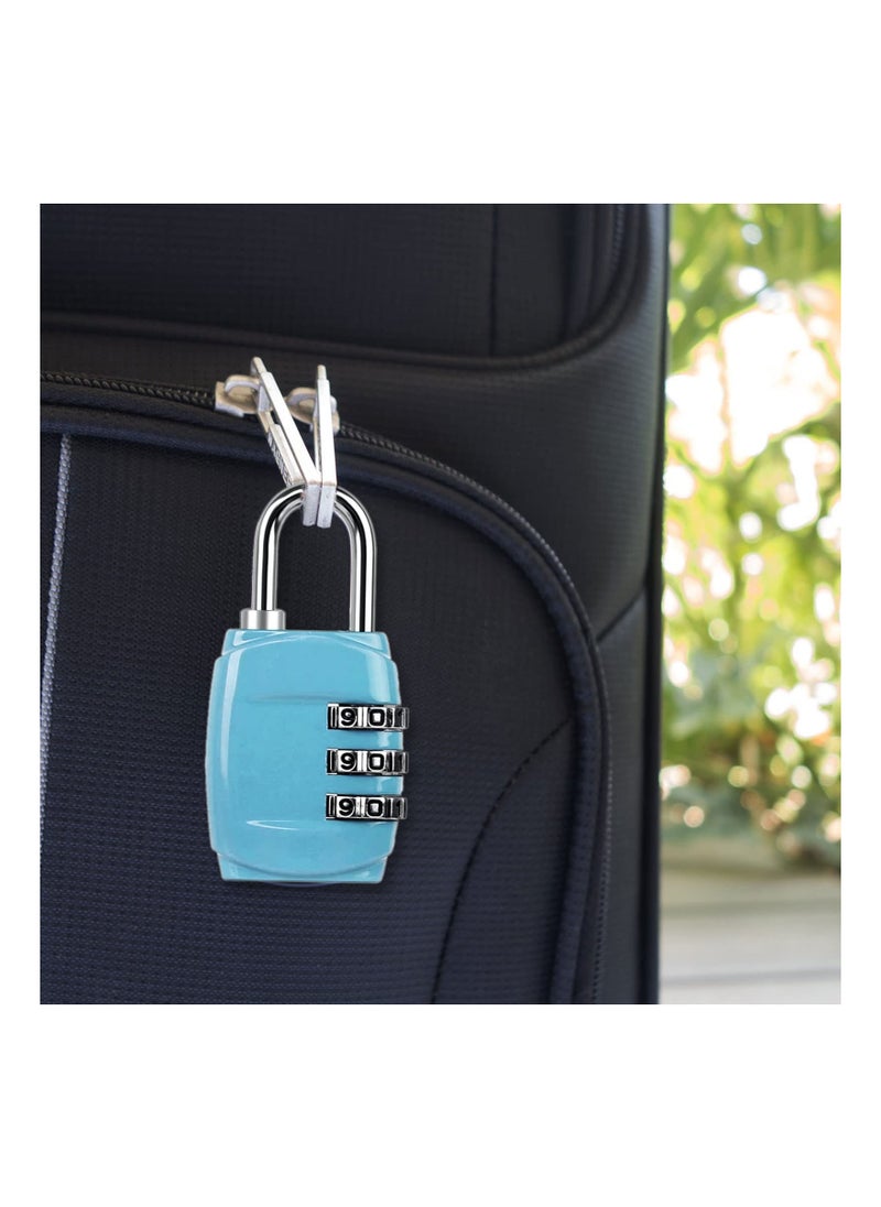 SYOSI - Luggage Locks Combination Padlocks, 3 Digit Combination Padlock Codes with Alloy Body Mini Small Combination Lock Trolley Luggage Padlock Gym Lockers Travel Bag Suit Case Bike Locks (4 pcs) - Image 1