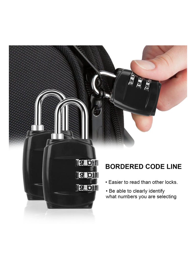 SYOSI - Luggage Locks Combination Padlocks, 3 Digit Combination Padlock Codes with Alloy Body Mini Small Combination Lock Trolley Luggage Padlock Gym Lockers Travel Bag Suit Case Bike Locks (4 pcs) - Image 1
