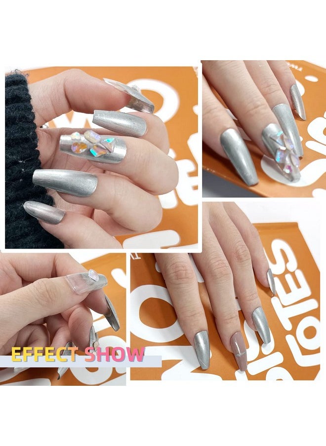 U-Shinein 8Ml Metallic Painting Gel Silver Painted Nail Polish 3D Metal Painting Drawing Mirror Nail Gel Polish Glossy Soak Off Uv/Led Diy Nail Art Manicure  - Image 5