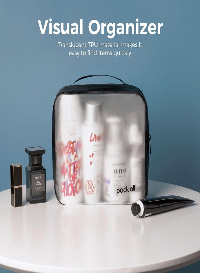 pack all Seamless Clear Toiletry Bag, Tear-resistant Clear Makeup Bag, Water-resistant Travel Packing Organizer for Toiletries, Cosmetics and Accessories (Medium) - Image 4