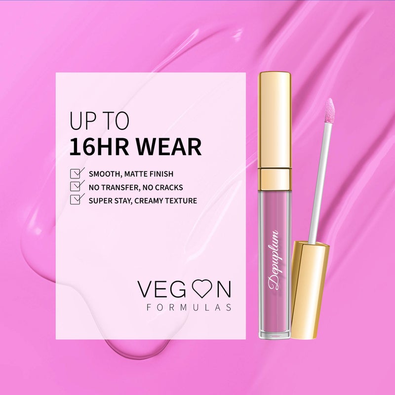 Depuplum Pink Lipstick Matte for Women Superstay Light Pink Long Lasting Lipstick Smudgeproof Liquid Lipsticks Cruelty Free Lip Makeup, DM26 BabyPink - Image 3
