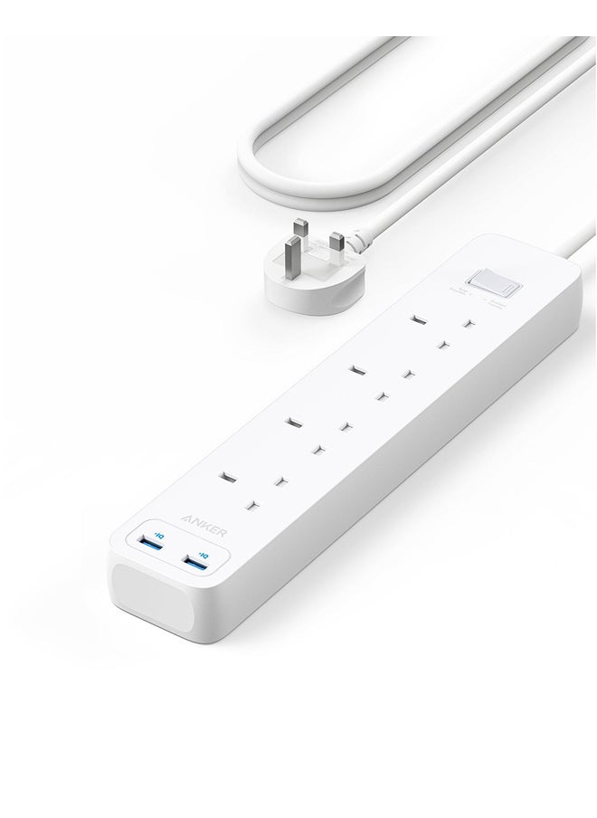 Power Extension Strip 4 Sockets 2 USB Ports 12W 1.8m Cable White - pzsku/ZFF1254FC0A88F4675316Z/45/_/1705425709/871bfd01-8b4a-4811-bade-e7bcbda1f9ad