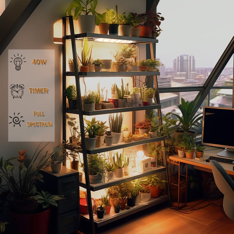 Rocoking Grow Light,40W Ultra-Thin Panel Grow Lights for Indoor Plants,316LEDs Full Spectrum Grow Lights for Under Cabinet Plant, Grow Lamp with 3/9/12H Timer,10 Dimmable Levels for Plants Growing (4pcs) - Image 2