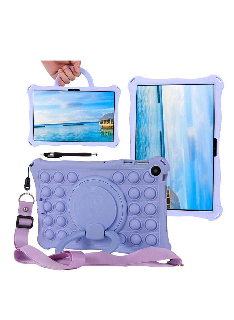 Case Compatible with Huawei Matepad SE 10.4 inch 2023 Kids Soft Silicon 360 Rotating Ring Stand Cover with Should Strap and Pen  - Image 1