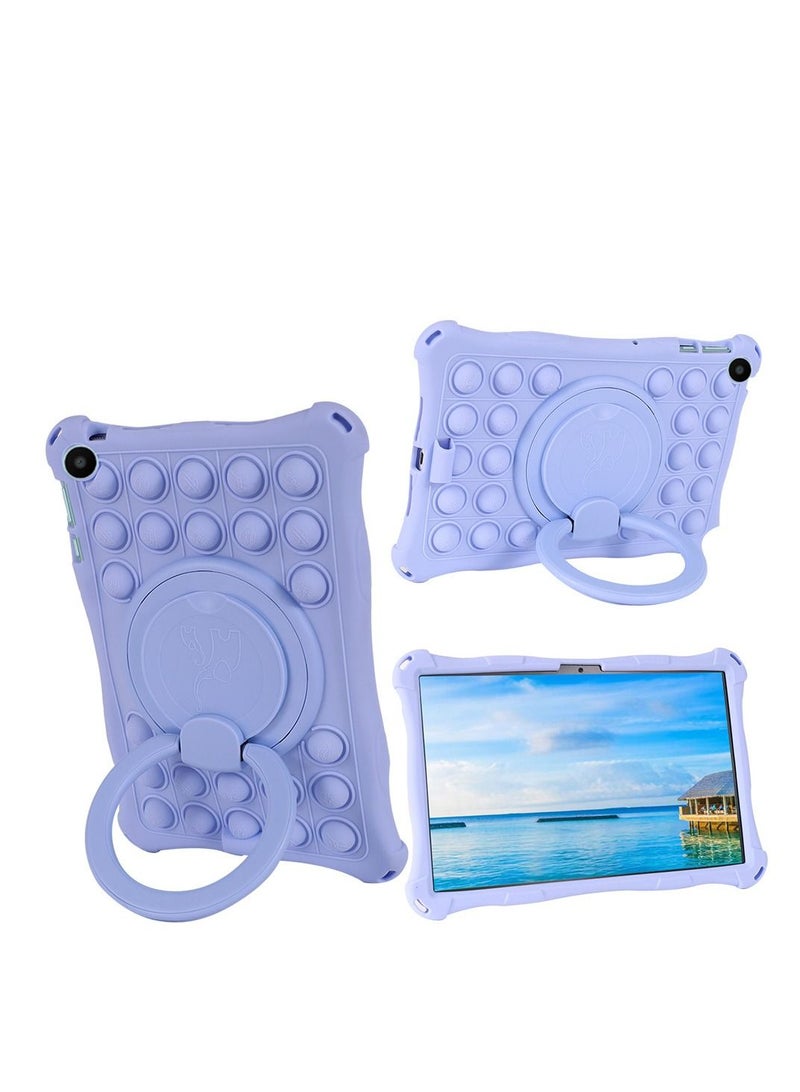 Case Compatible with Huawei Matepad SE 10.4 inch 2023 Kids Soft Silicon 360 Rotating Ring Stand Cover with Should Strap and Pen  - Image 3