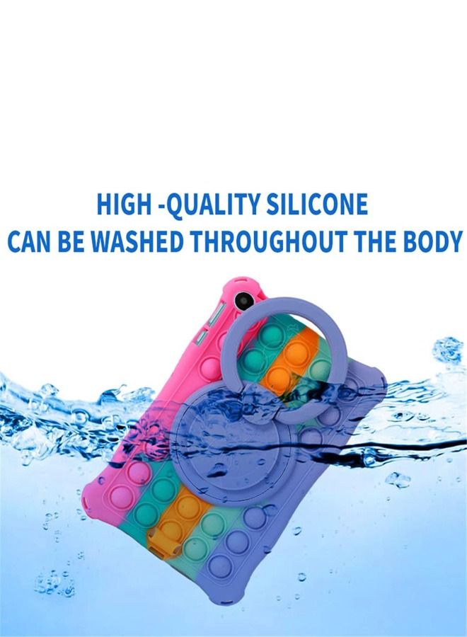 Case Compatible with Huawei Matepad SE 10.4 inch 2023 Kids Soft Silicon 360 Rotating Ring Stand Cover with Should Strap and Pen  - Image 4