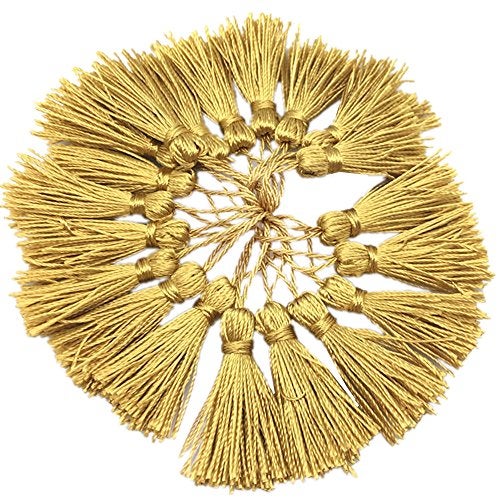 OZXCHIXU (TM) 20PCS golden Mini Small Craft Tassels 5.5cm long for Decorative Key Cushion - Image 2