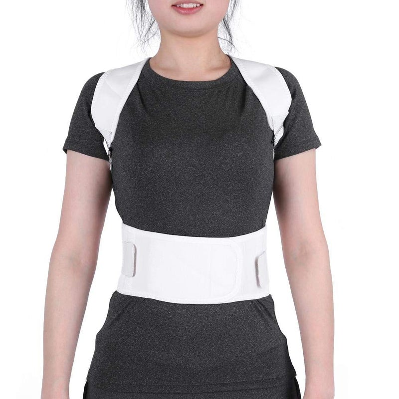 comfrt Posture Corrector for Men and Women - Adjustable Upper Back Brace for Clavicle Support and Providing Pain Relief from Neck, Back and Shoulder, Posture Trainer for Posture Support (M-white) - Image 2