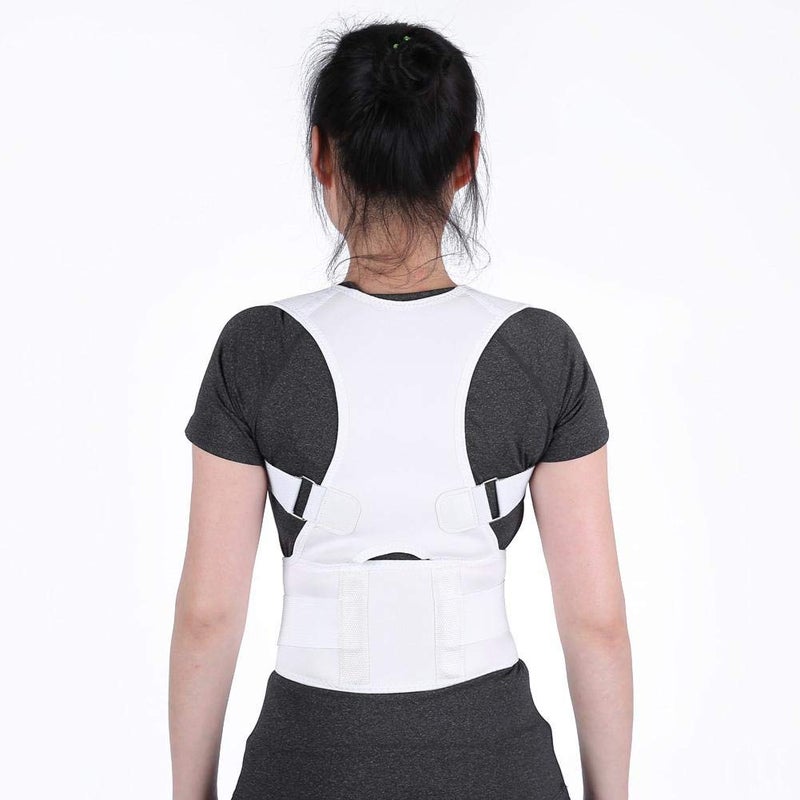 comfrt Posture Corrector for Men and Women - Adjustable Upper Back Brace for Clavicle Support and Providing Pain Relief from Neck, Back and Shoulder, Posture Trainer for Posture Support (M-white) - Image 1