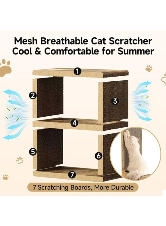 Arabest Breathable Cardboard Cat Scratcher House,Cat House for Indoor Cats,Wooden Cats Beds Condos，Bedsure Kitten Cave Furniture，Cute Playhouse Box，Large Size，Suitable for Cats up to 15 lbs - Image 4