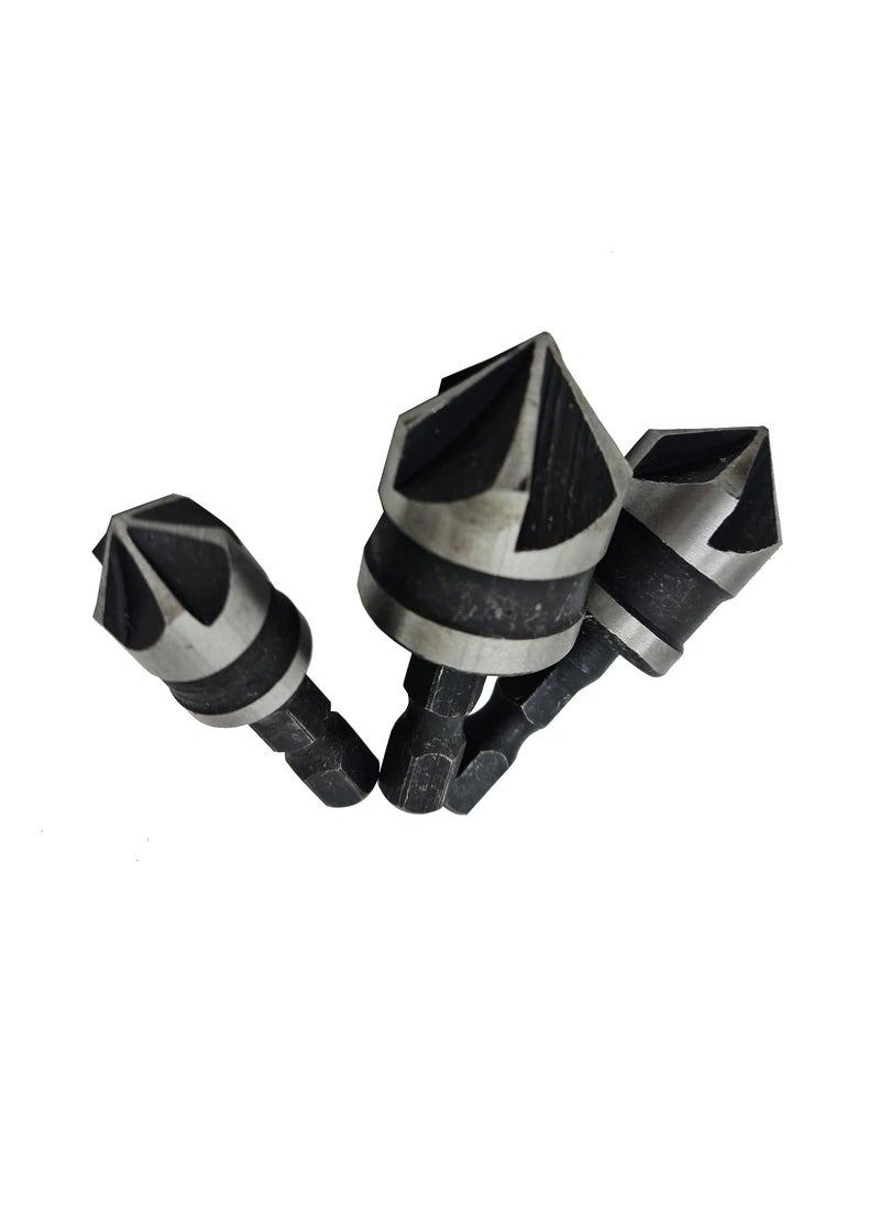 ANYM - ANYM Hex Chamfer Drill Bit Shank Set For Woodworking Center Punch Tool Size 12mm 16mm 19mm - Image 1