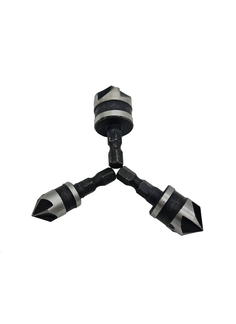 ANYM - ANYM Hex Chamfer Drill Bit Shank Set For Woodworking Center Punch Tool Size 12mm 16mm 19mm - Image 1
