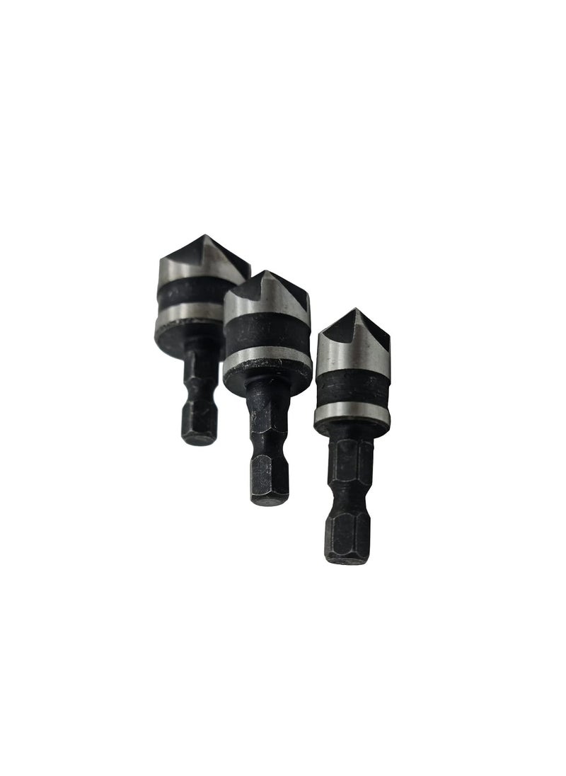 ANYM - ANYM Hex Chamfer Drill Bit Shank Set For Woodworking Center Punch Tool Size 12mm 16mm 19mm - Image 1