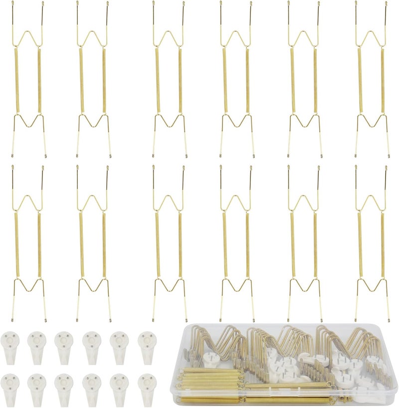 KAHIT Plate Hangers for The Wall, Plate Wall Hangers for Display Wall Plate Hangers Plate Holders for Displaying On Wall Plate Holder Platter Hangers for The Wall Plate Hanger (12"-12Pack) - Image 1