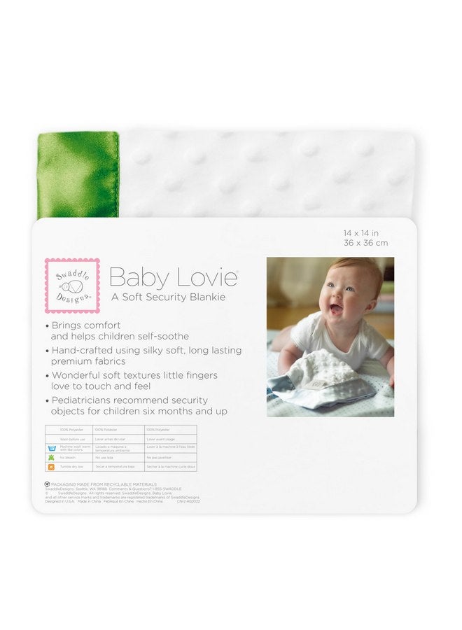 SwaddleDesigns Baby Lovie, Small Security Blanket, Plush Dots with Satin Trim, Light Pure Green, 14 x 14 inches (36 x 36 cm) - Image 4