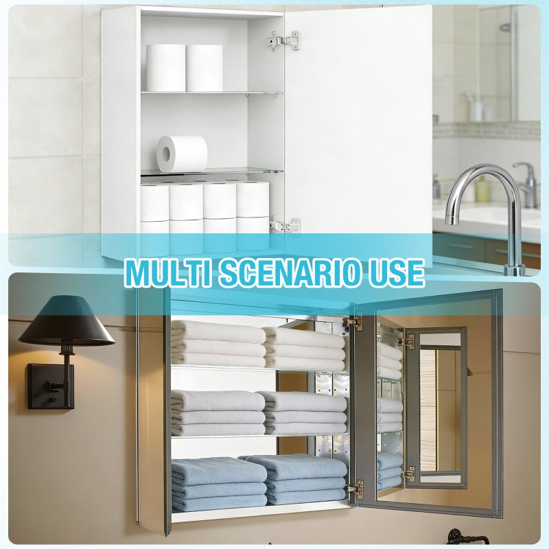 EYAYEN 4 Pcs Medicine Cabinet Shelves 13 Inch Acrylic Replacement Organizer for Bathroom Living Room Wall Mounted Shelves for Kitchen Cabinet (Clear) - Image 5