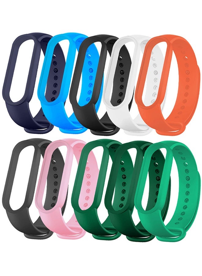 10 Pieces of Strap Band for Xiaomi Mi Band 6 Mi Band 5 - Silicone Watch band Replacement Band