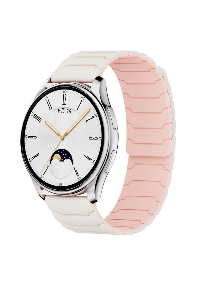 Generic - For Huawei GT5 Watch With GT4 Armor Magnetic Loop Watch With Watch Magnetic Silicone 22/20mm Strap-Colour:Starlight + Silty Sand-Specification:20mm - Image 1