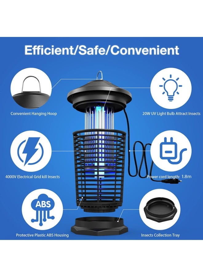 REBENUO Light Sensor Bug Zapper Insect Killer Outdoor, 20W Electric Mosquito Zapper outdoor, Waterproof Mosquito Killer Lamp, Insect Fly Trap - Image 5