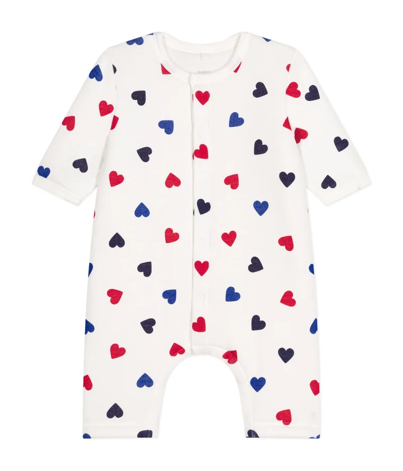 Petit Bateau Babies' padded cotton jumpsuit