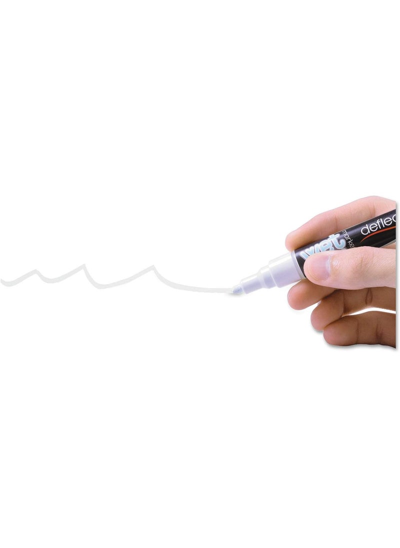 Deflecto Deflecto SMA510V4WT Wet Erase Marker Chisel White Pack of 4  - Image 4