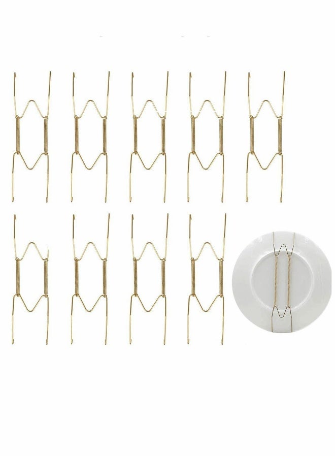 10Pieces Invisible Plate Hangers Wall Stainless Steel Decorative Wire Holders in Various Sizes with 10 Pieces Hooks for Plates and Art  - Image 1