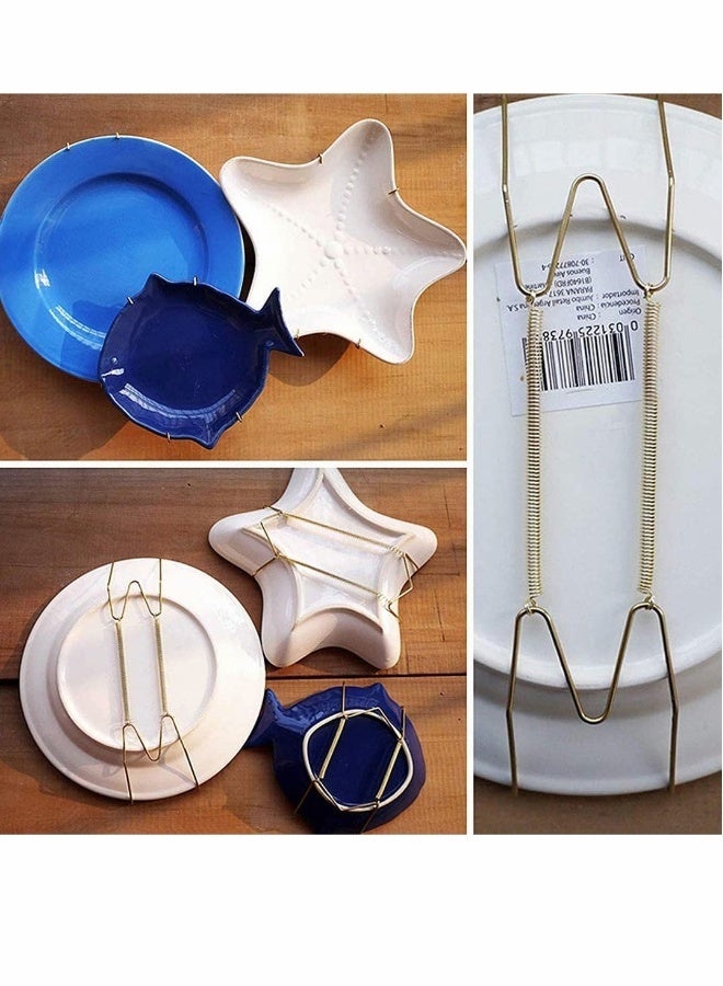 10Pieces Invisible Plate Hangers Wall Stainless Steel Decorative Wire Holders in Various Sizes with 10 Pieces Hooks for Plates and Art  - Image 2