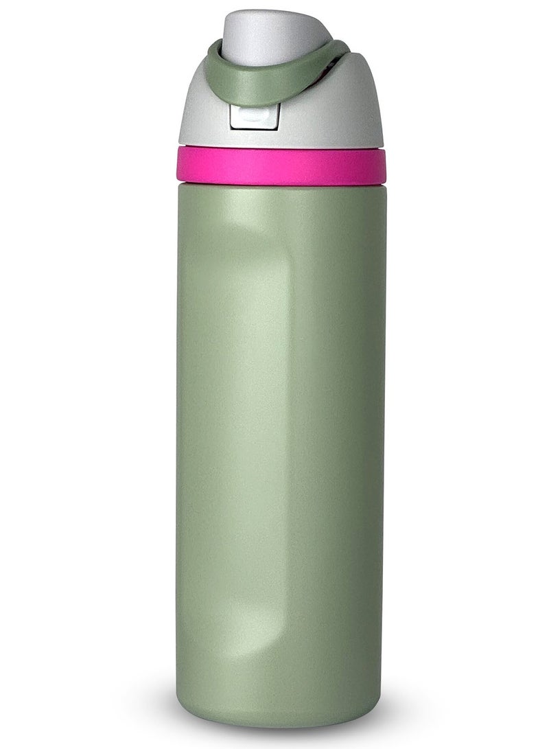 ROEIEIS Stainless Steel Water Bottle 24oz | Vacuum Insulated Thermos Flask for Hot & Cold Drinks | BPA-Free, Leak-Proof with Straw | for Travel, Sports, Gym, School