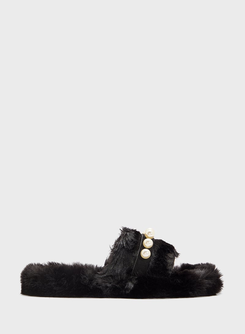 Ginger Bedroom Slipper With Pearl  - Image 1