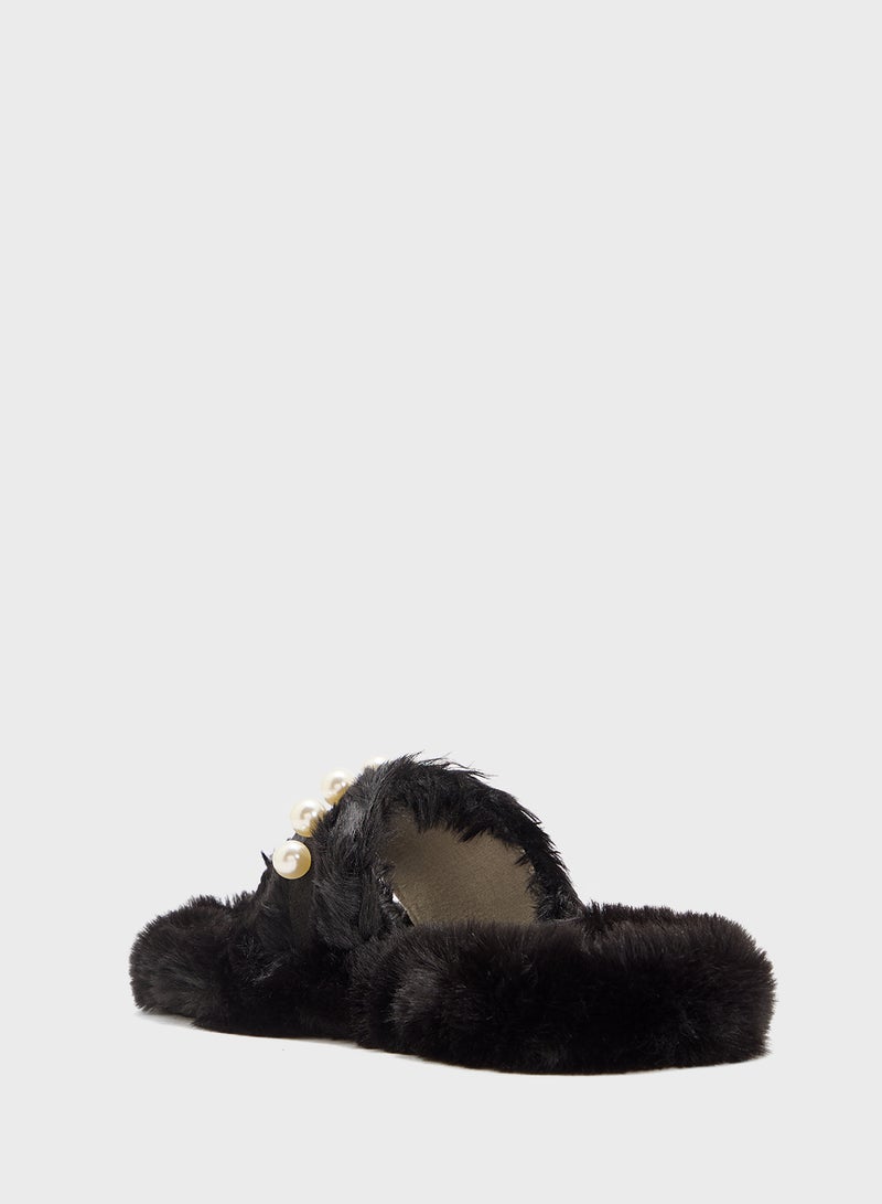 Ginger Bedroom Slipper With Pearl  - Image 2
