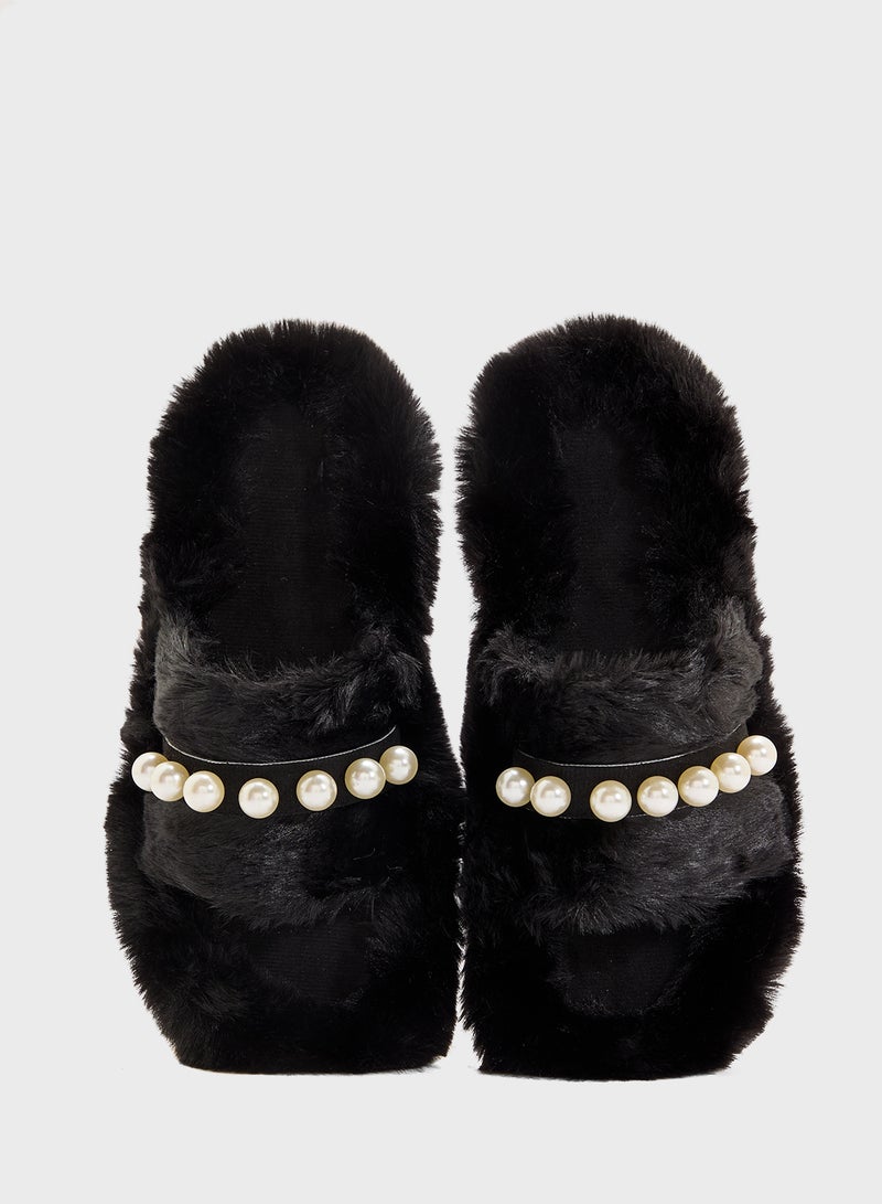 Ginger Bedroom Slipper With Pearl  - Image 4