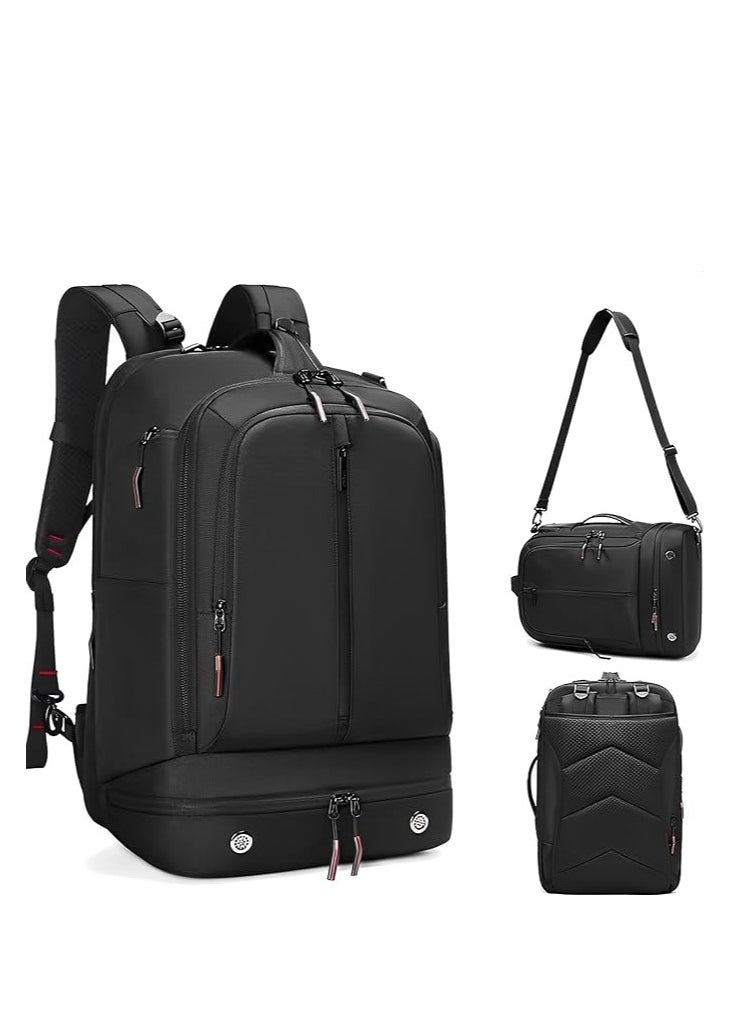 Generic - Large Travel Backpack Carry On Hiking Waterproof Outdoor Sports Rucksack Casual Daypack Travel Essentials LargeCapacity Oxford Cloth Crossbody for Women Men （Black） - Image 1