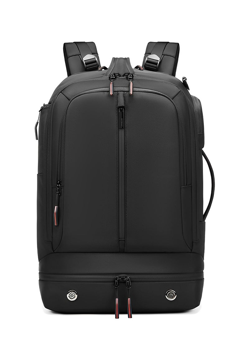 Generic - Large Travel Backpack Carry On Hiking Waterproof Outdoor Sports Rucksack Casual Daypack Travel Essentials LargeCapacity Oxford Cloth Crossbody for Women Men （Black） - Image 1