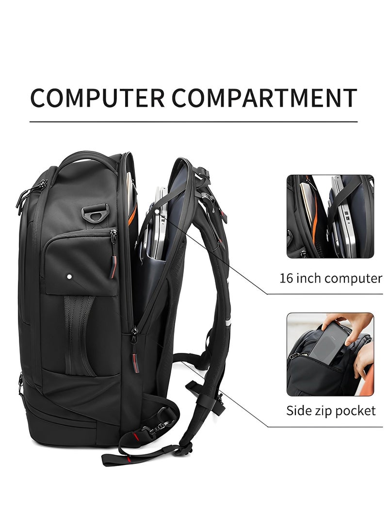 Generic - Large Travel Backpack Carry On Hiking Waterproof Outdoor Sports Rucksack Casual Daypack Travel Essentials LargeCapacity Oxford Cloth Crossbody for Women Men （Black） - Image 1