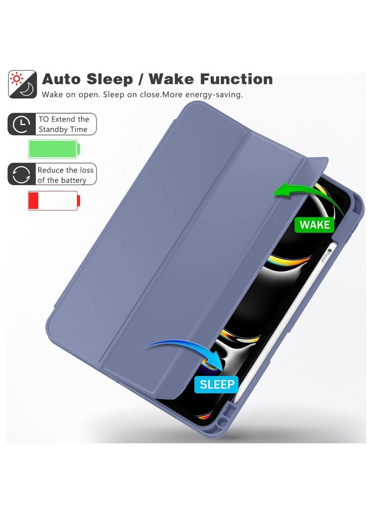 مجيد جراب iPad 11 Pro 2022 (الجيل الرابع) 2021 (الجيل الثالث) 2020 (الجيل الثاني) مع حامل قلم، جراب iPad ذكي، يدعم Touch ID وخاصية التشغيل/الإيقاف التلقائي، (لون الخزامى) - Image 2