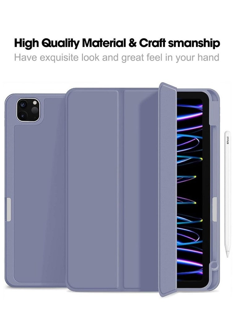 مجيد جراب iPad 11 Pro 2022 (الجيل الرابع) 2021 (الجيل الثالث) 2020 (الجيل الثاني) مع حامل قلم، جراب iPad ذكي، يدعم Touch ID وخاصية التشغيل/الإيقاف التلقائي، (لون الخزامى) - Image 5