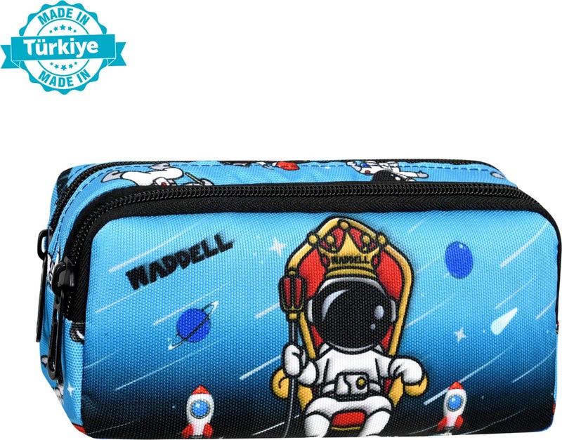 Niss Store Waddell Licensed Blue Astronaut Patterned 2 Pocket Pencil Case - Image 3