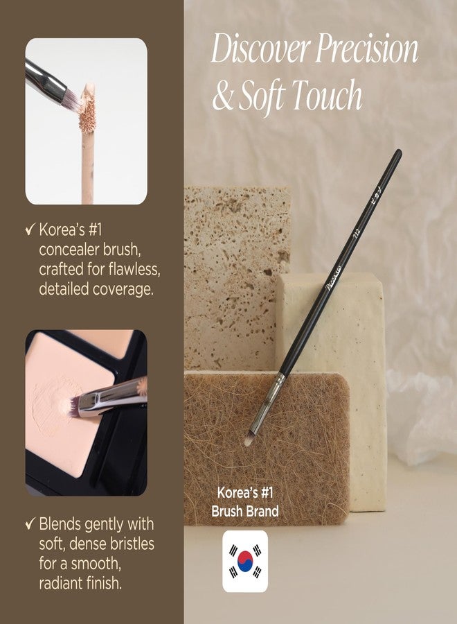 Piccasso 712 Concealer Brush – Precision Brush for Spot Coverage, Under Eye Concealer, and Lip Line Detailing, Ideal for Cream and Liquid Concealers, Korean Face Makeup Tool - Image 2