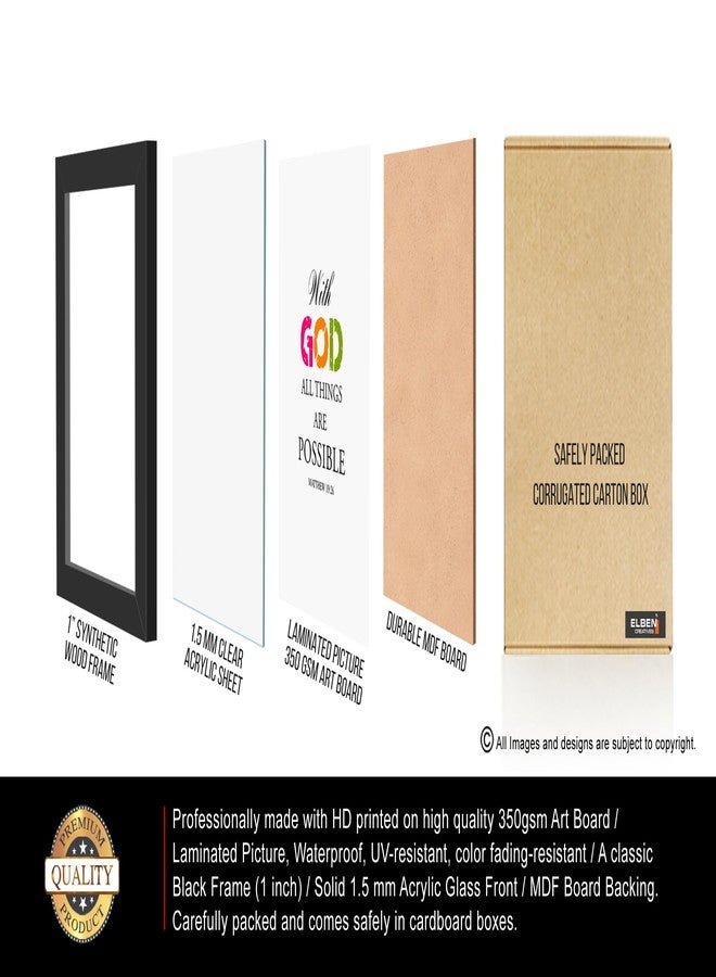 Elben Creatives: With God All Things are Possible. Matthew 19:26.Bible Verse Photo Frame, Home Decor - Image 4